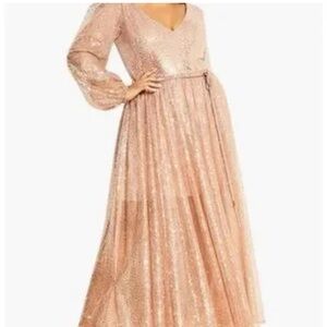 City Chic Rose Gold Maxi Dress EUC